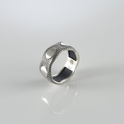 Men’s Textured Sterling Silver Ring