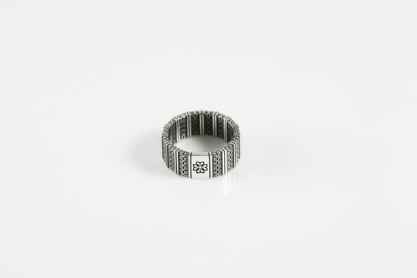 Men's Geometric Sterling Silver Band Ring