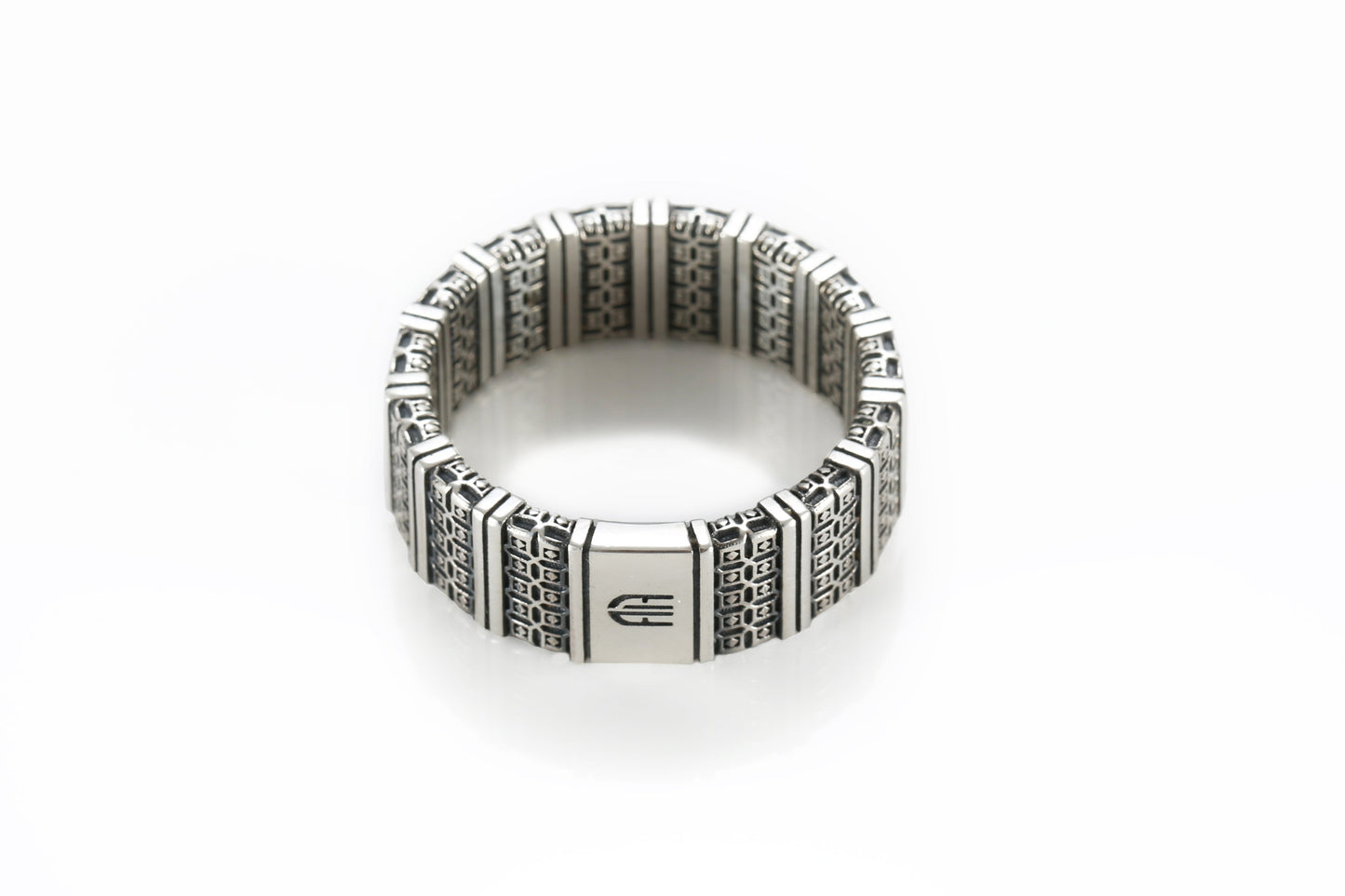 Men's Geometric Sterling Silver Band Ring