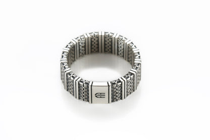 Men's Geometric Sterling Silver Band Ring