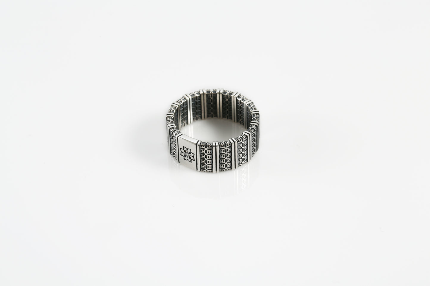 Men's Geometric Sterling Silver Band Ring