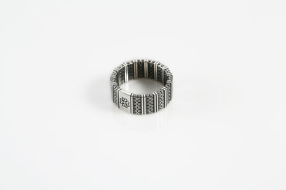Men's Geometric Sterling Silver Band Ring