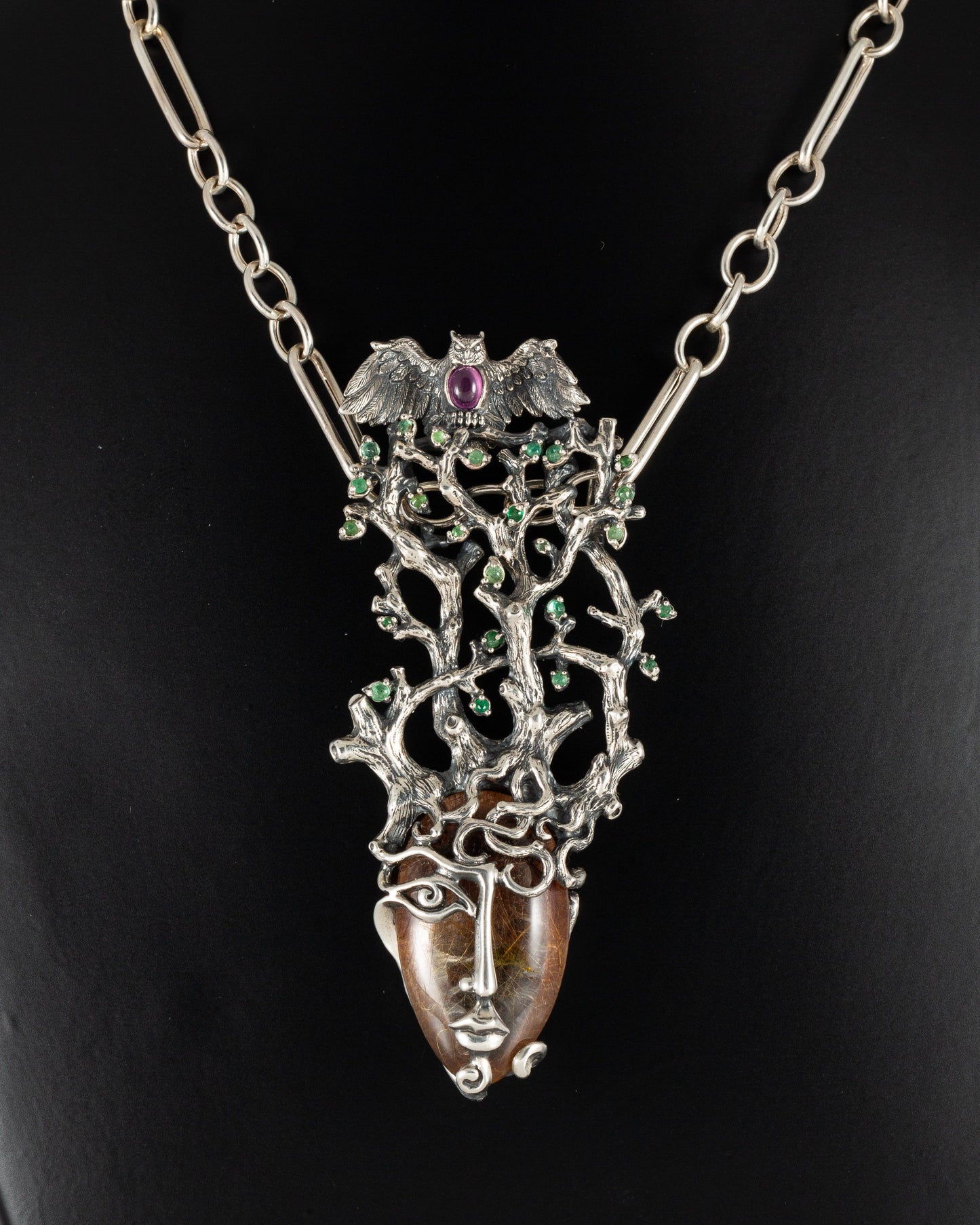 Handmade Sterling Silver  Pendant Necklace "Forest Fairy"