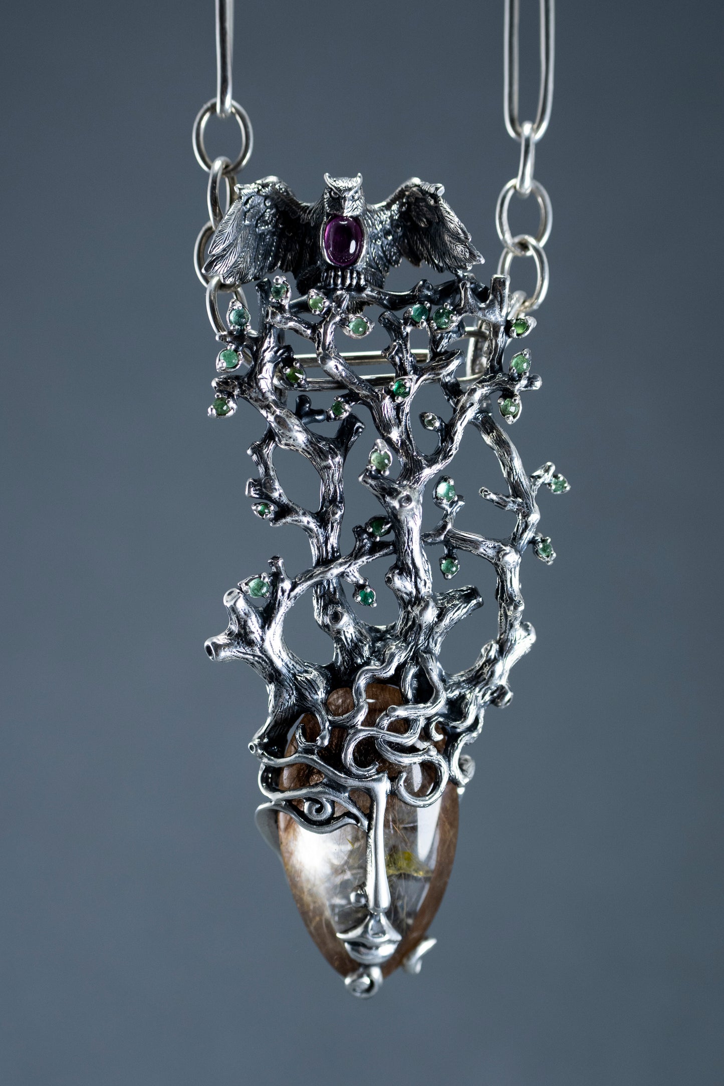 Handmade Sterling Silver  Pendant Necklace "Forest Fairy"