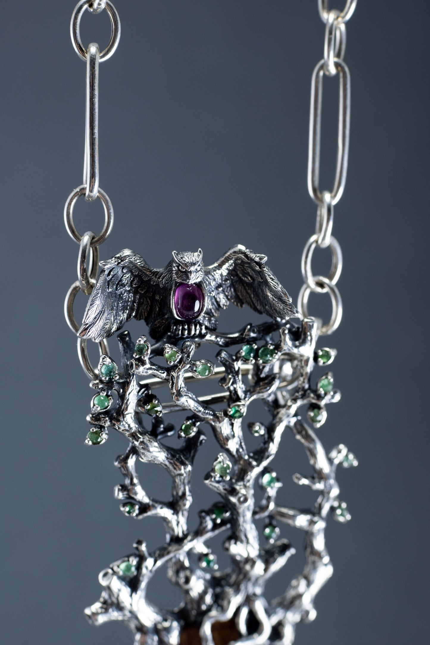 Handmade Sterling Silver  Pendant Necklace "Forest Fairy"