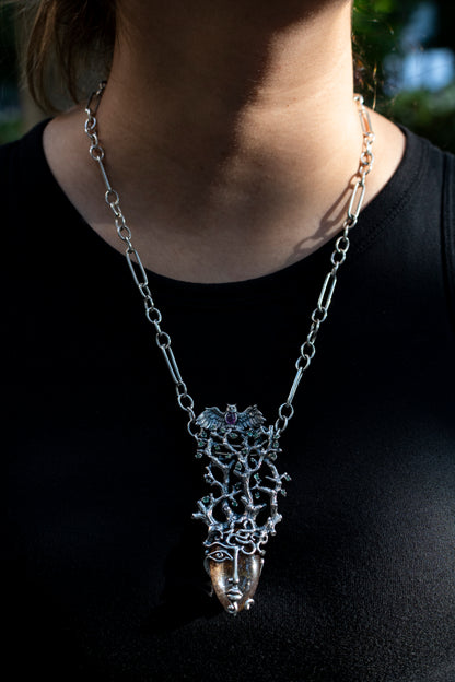 Handmade Sterling Silver  Pendant Necklace "Forest Fairy"