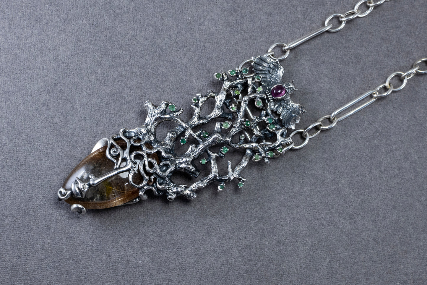 Handmade Sterling Silver  Pendant Necklace "Forest Fairy"