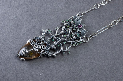 Handmade Sterling Silver  Pendant Necklace "Forest Fairy"
