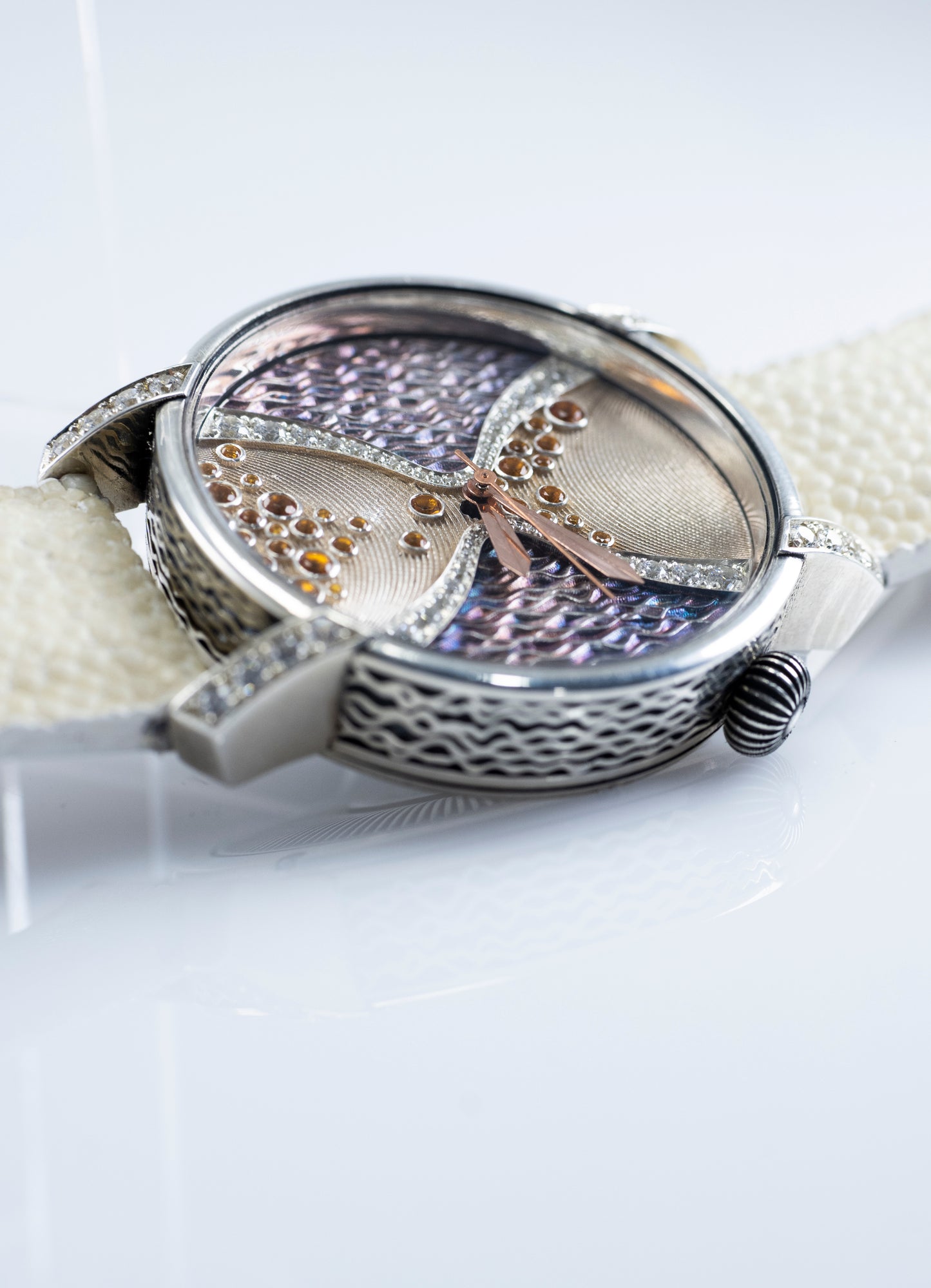 Women's Sterling Silver Watch In The Style Of An Antique Hourglass.