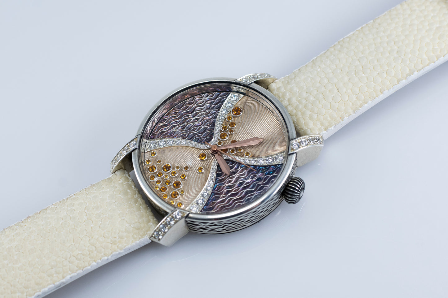 Women's Sterling Silver Watch In The Style Of An Antique Hourglass.