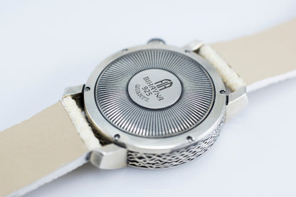 Women's Sterling Silver Watch In The Style Of An Antique Hourglass.