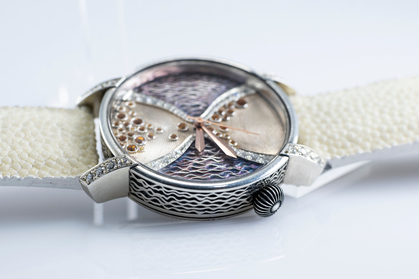 Women's Sterling Silver Watch In The Style Of An Antique Hourglass.