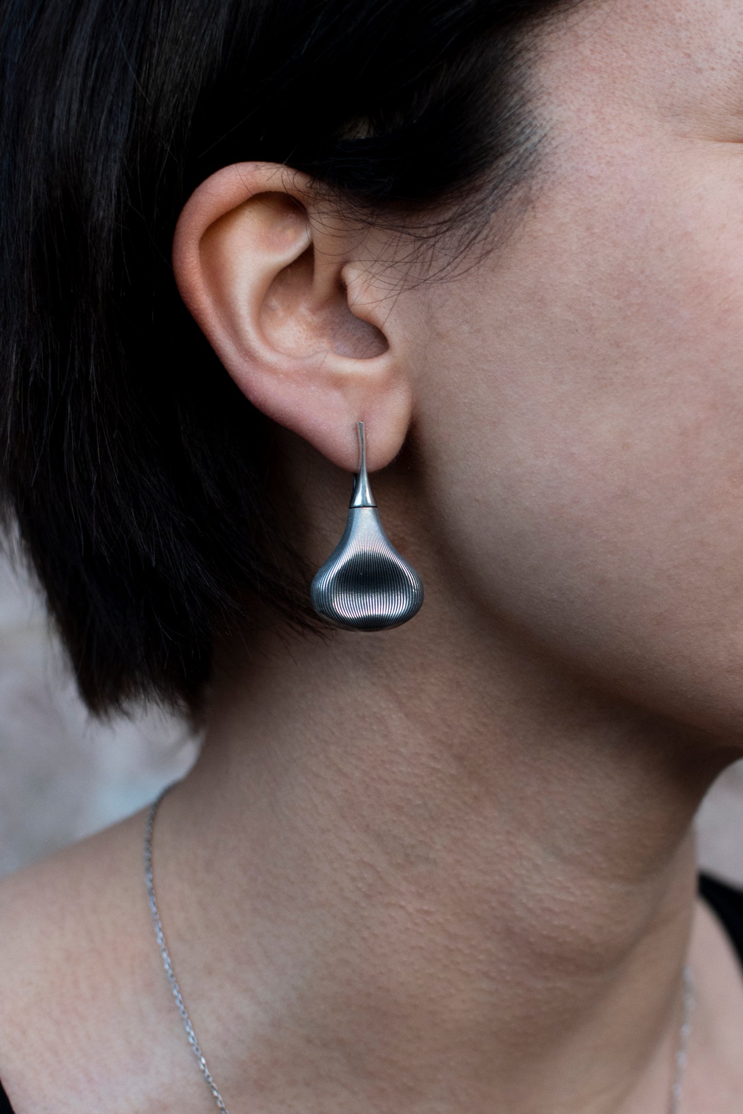 Textured Sterling Silver Teardrop Earrings: Lightweight Modern Jewelry