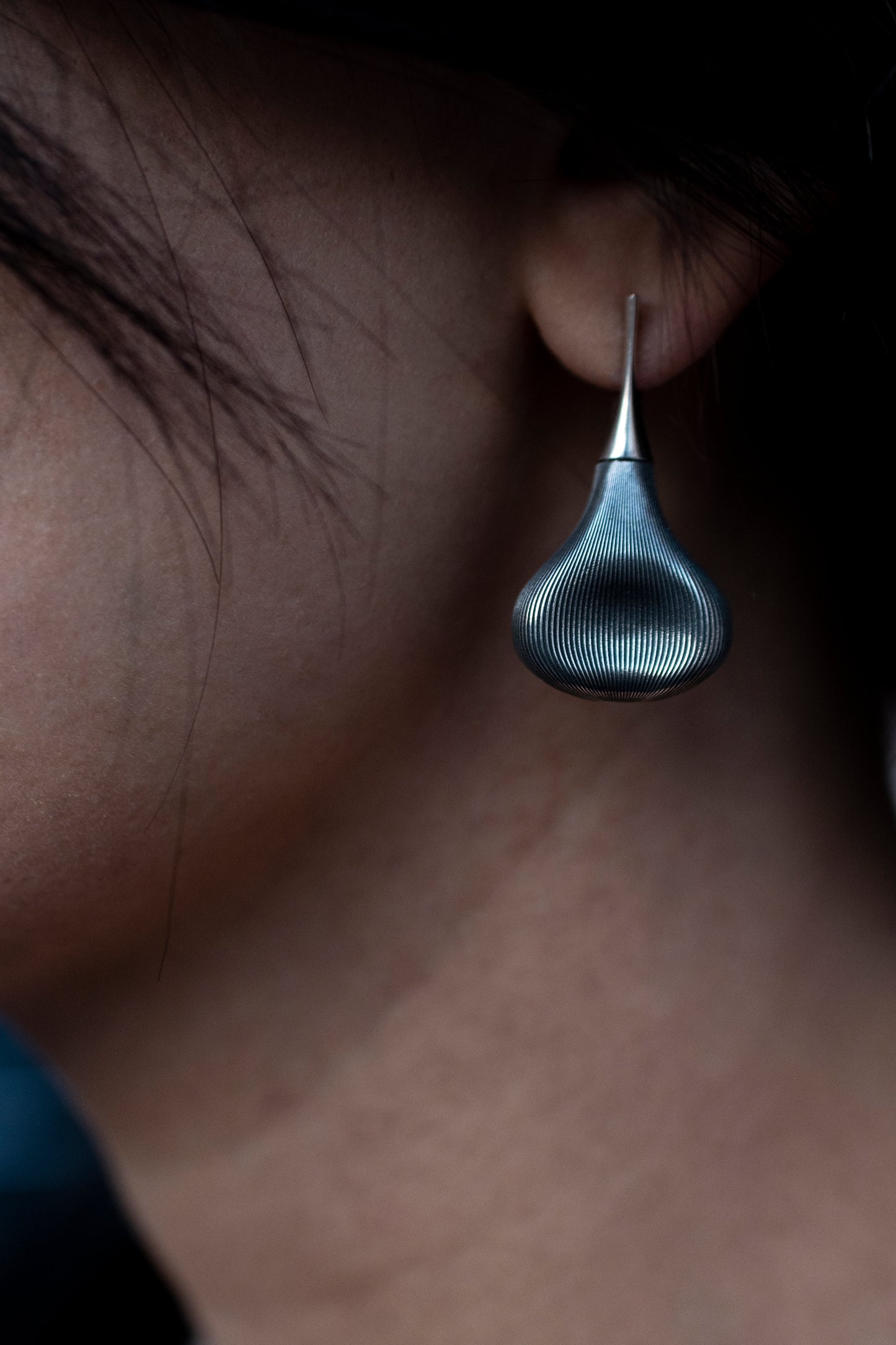 Textured Sterling Silver Teardrop Earrings: Lightweight Modern Jewelry
