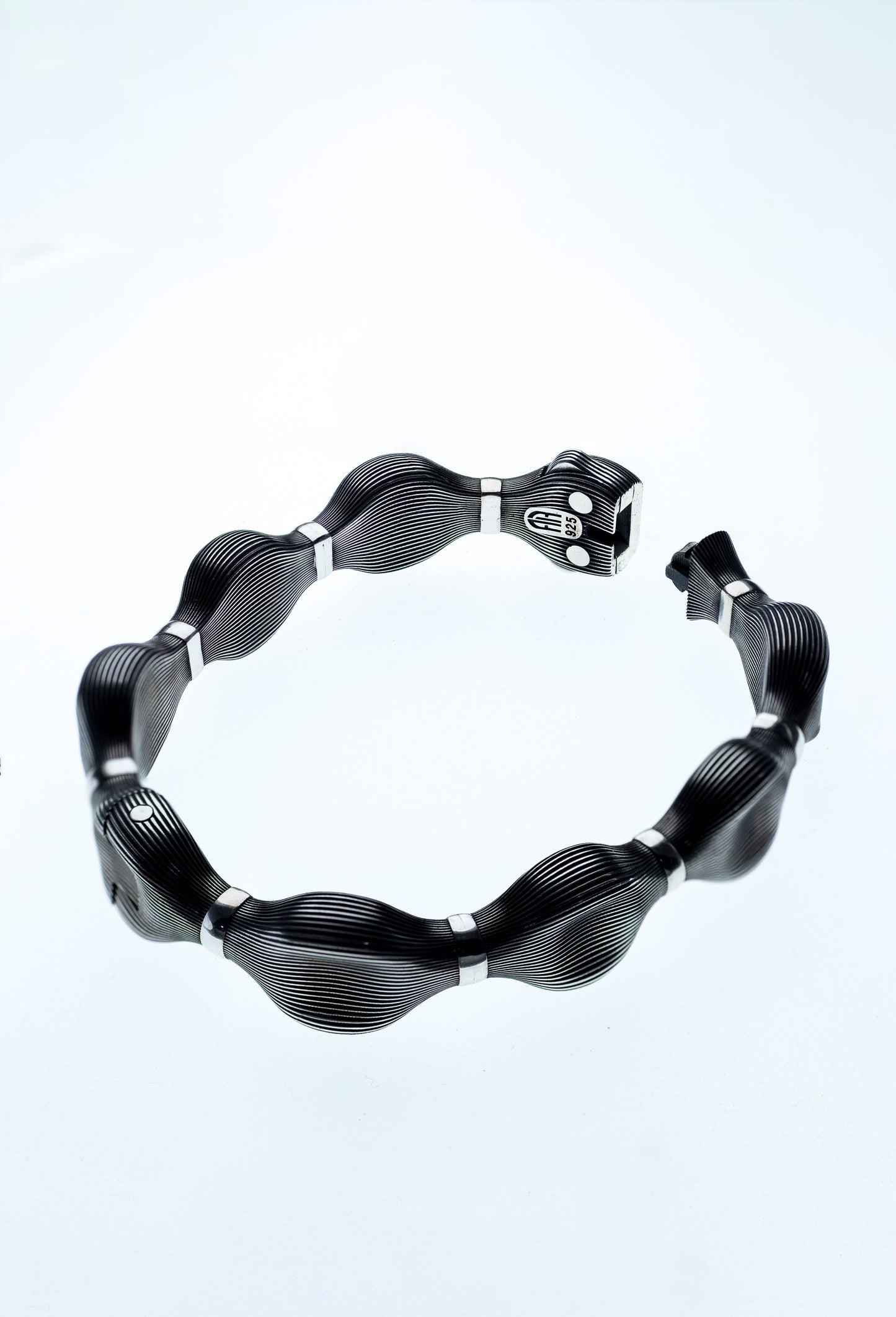 Handmade Sterling Silver Textured Link Bracelet | Modern 925 Jewelry