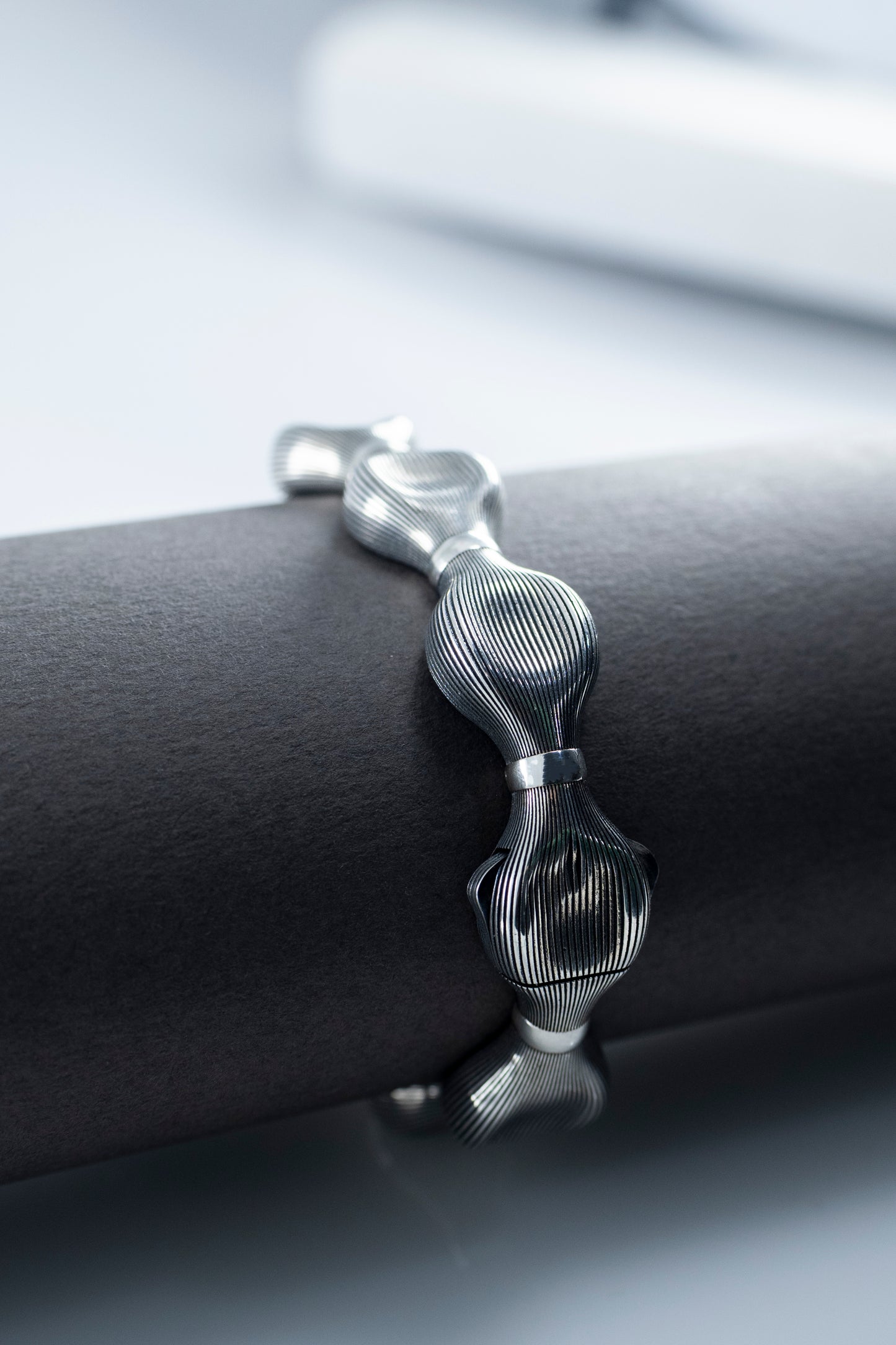 Handmade Sterling Silver Textured Link Bracelet | Modern 925 Jewelry