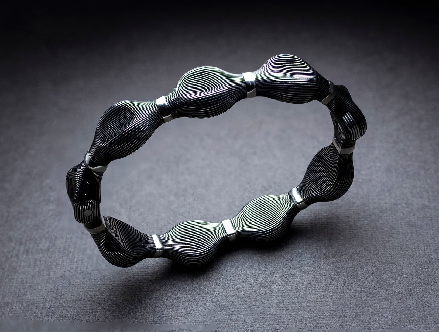 Handmade Sterling Silver Textured Link Bracelet | Modern 925 Jewelry