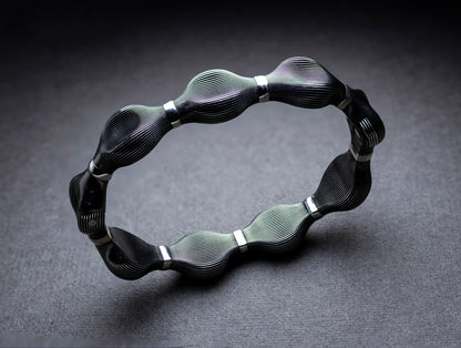 Handmade Sterling Silver Textured Link Bracelet | Modern 925 Jewelry