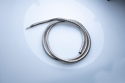Sterling Silver Snake Chain Necklace – Puzzle Link, Minimalist Unisex Jewelry