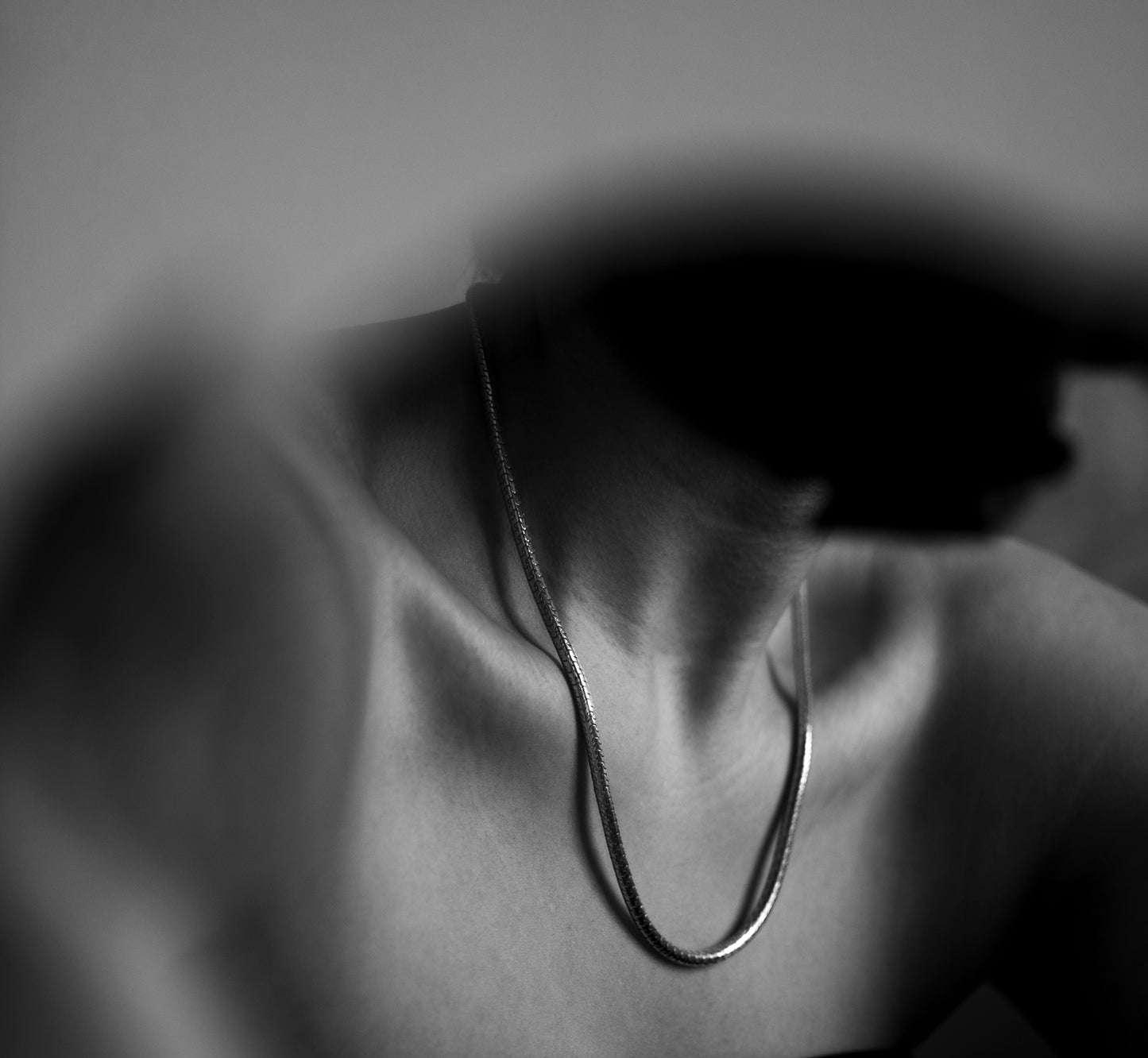 Sterling Silver Snake Chain Necklace – Puzzle Link, Minimalist Unisex Jewelry