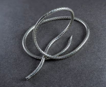 Sterling Silver Snake Chain Necklace – Puzzle Link, Minimalist Unisex Jewelry