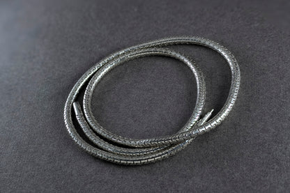 Sterling Silver Snake Chain Necklace – Puzzle Link, Minimalist Unisex Jewelry