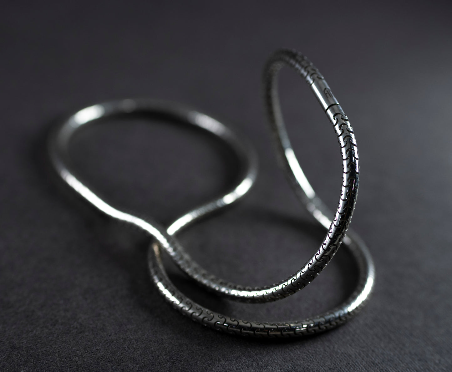 Sterling Silver Snake Chain Necklace – Puzzle Link, Minimalist Unisex Jewelry