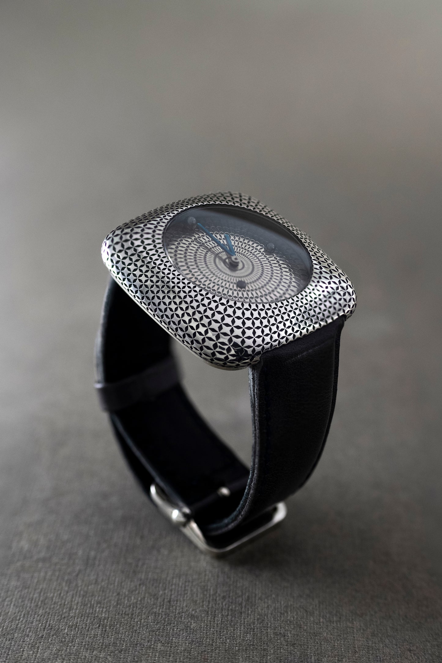 Handcrafted Sterling Silver 925 Watch | Geometric Dial Artisan Timepiece | Unisex Bihayna Design