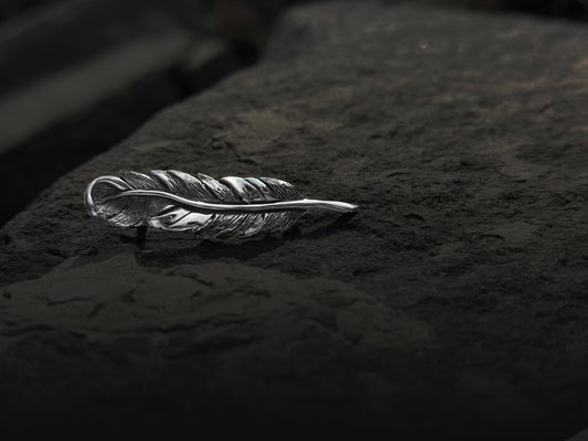 Sterling Silver Feather Brooch