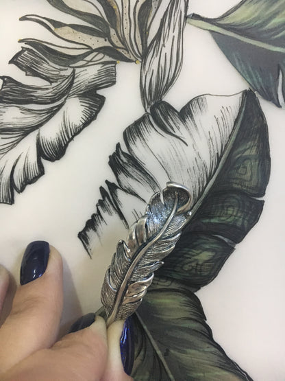 Sterling Silver Feather Brooch