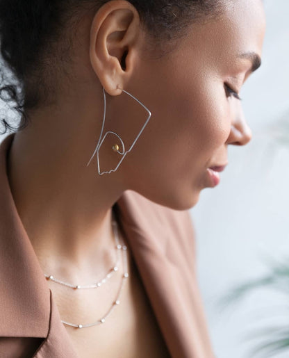 Sterling Silver  Earrings "Nefertiti"