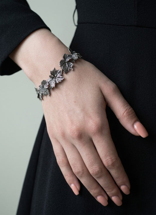 Sterling Silver Leaf Bracelet