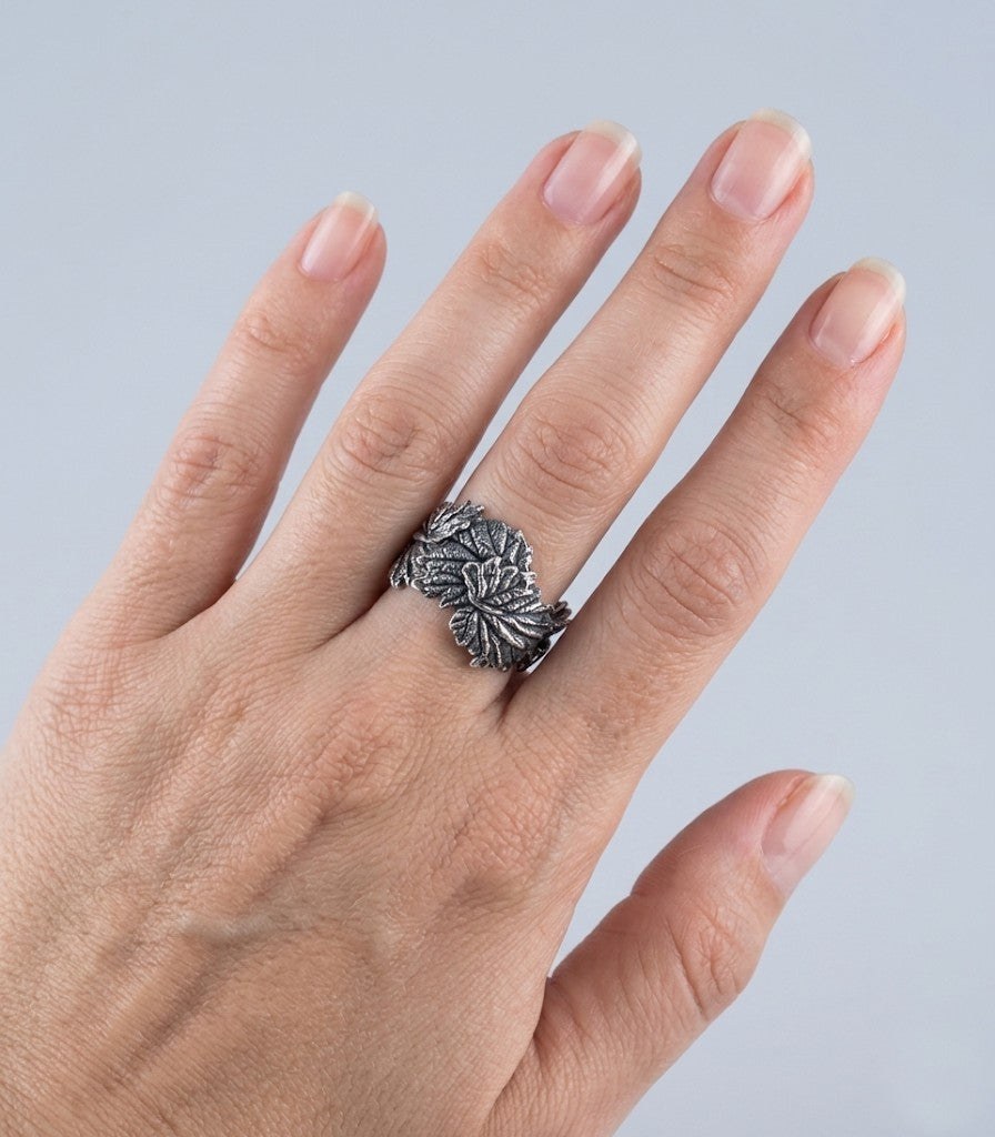Sterling Silver Leaf Ring