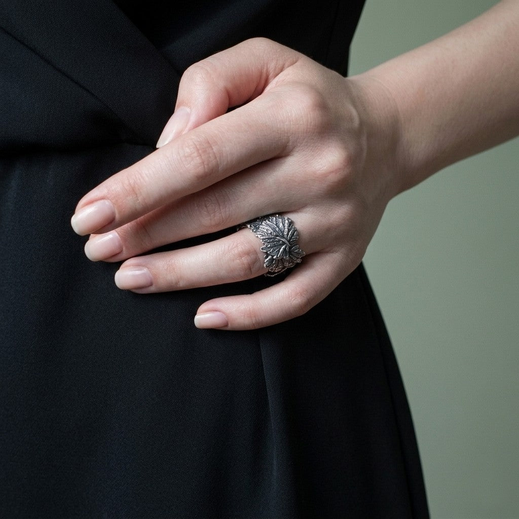 Sterling Silver Leaf Ring