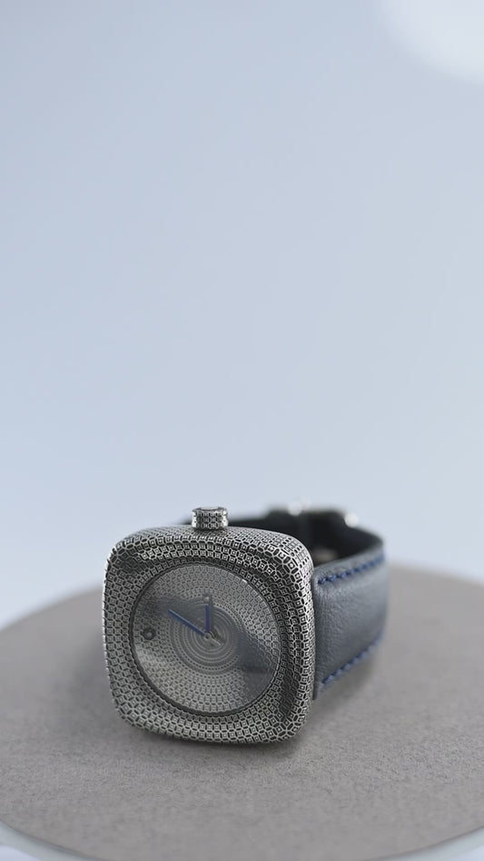 Astronomical wristwatch made of 925 sterling silver.
