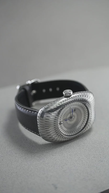 925 Sterling Silver Guilloché Wristwatch – Luxury Handcrafted Timepiece
