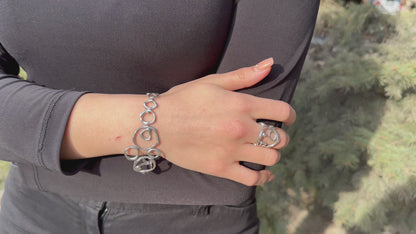 Air Element Necklace, Handmade Geometric Silver  Necklace