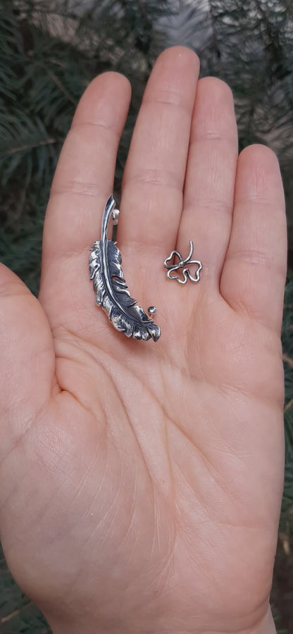 Sterling Silver Feather Ear Cuff