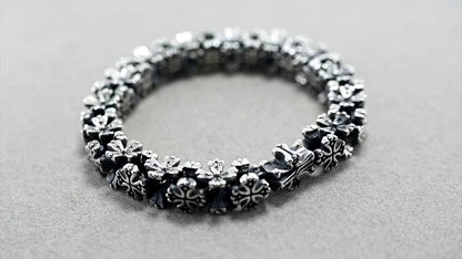 Heavy Sterling Silver Cross Bracelet