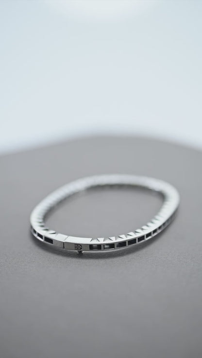 Men's Geometric Silver Bracelet Set Modern Square Pattern Jewelry