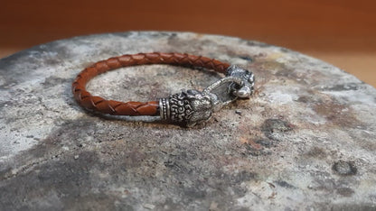 Men's Sterling Silver Panther Head Bracelet