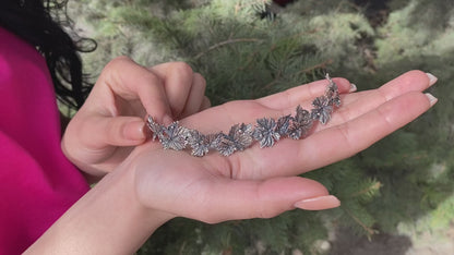 Sterling Silver Leaf Bracelet