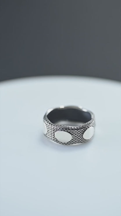 Men’s Textured Sterling Silver Ring