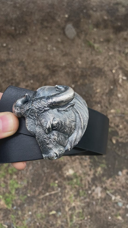 Sterling Silver Bull Head Belt