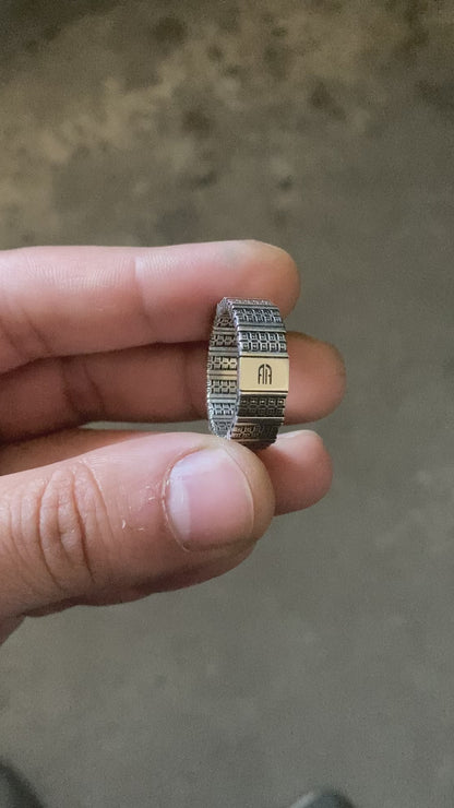 Men's Geometric Sterling Silver Band Ring