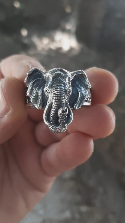 Sterling Silver Elephant  Ring