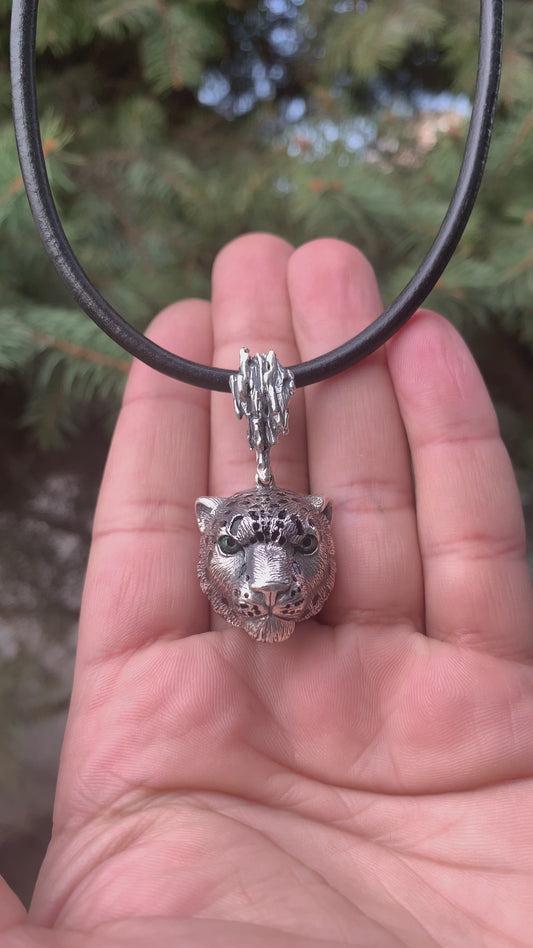 Sterling Silver  Pendant "Snow Leopard "