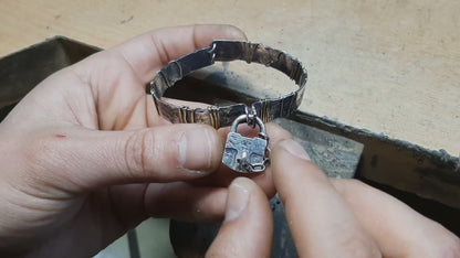 Handmade Silver Lock Bracelet with Key