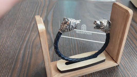 Sterling Silver Bear Head Bracelet