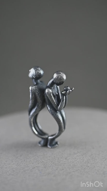 Handmade Sculptural Mythological Jewelry:  Sterling Silver Ring